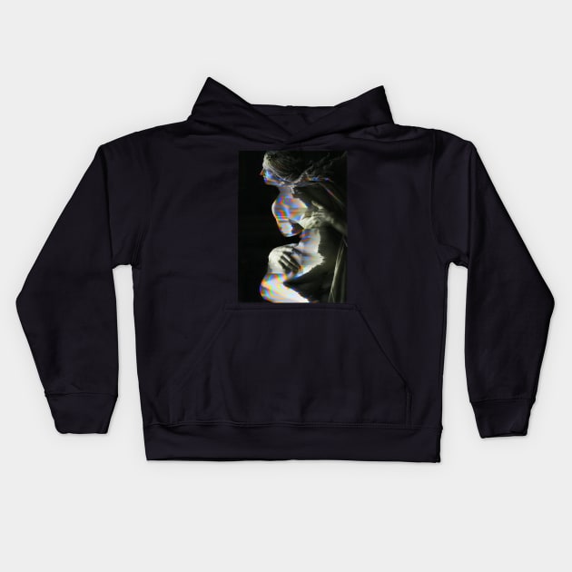 Vaporwave greek glitch statue Kids Hoodie by isarol